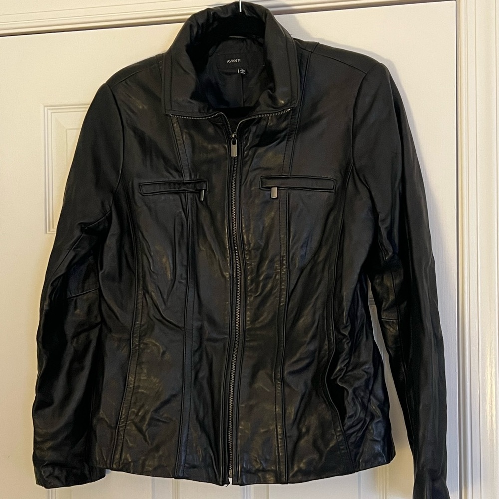Avanti leather moto jacket (L)